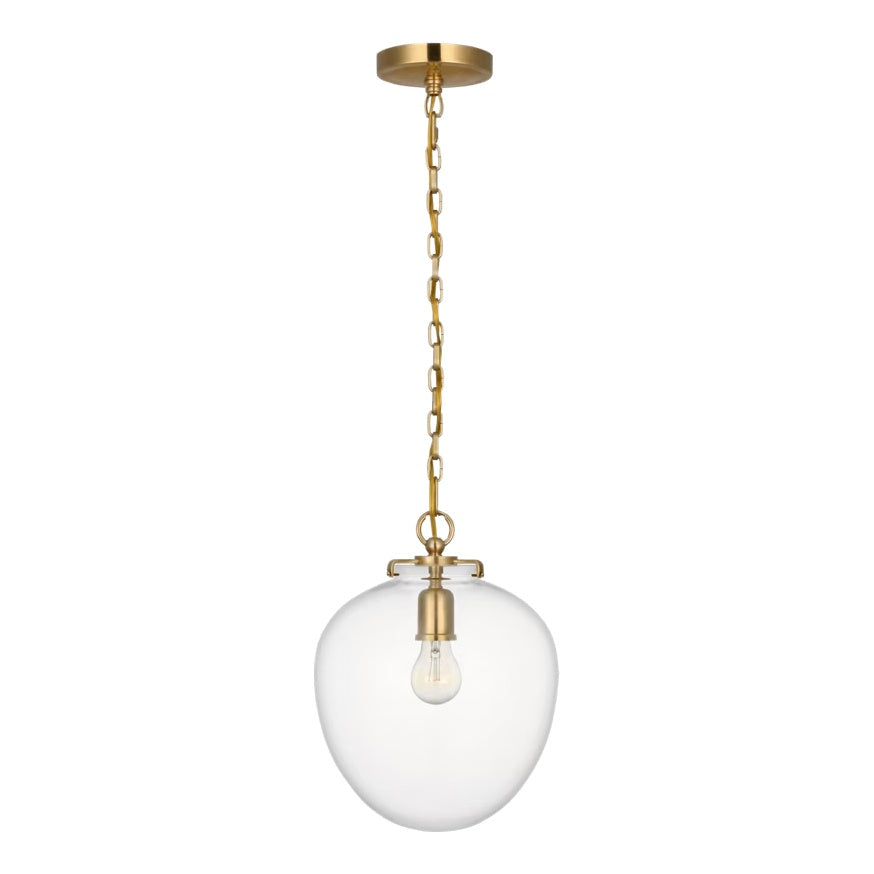 Katie Acorn Pendant LIGHTING - pendant Visual Comfort - Signature Antique Brass Clear Glass