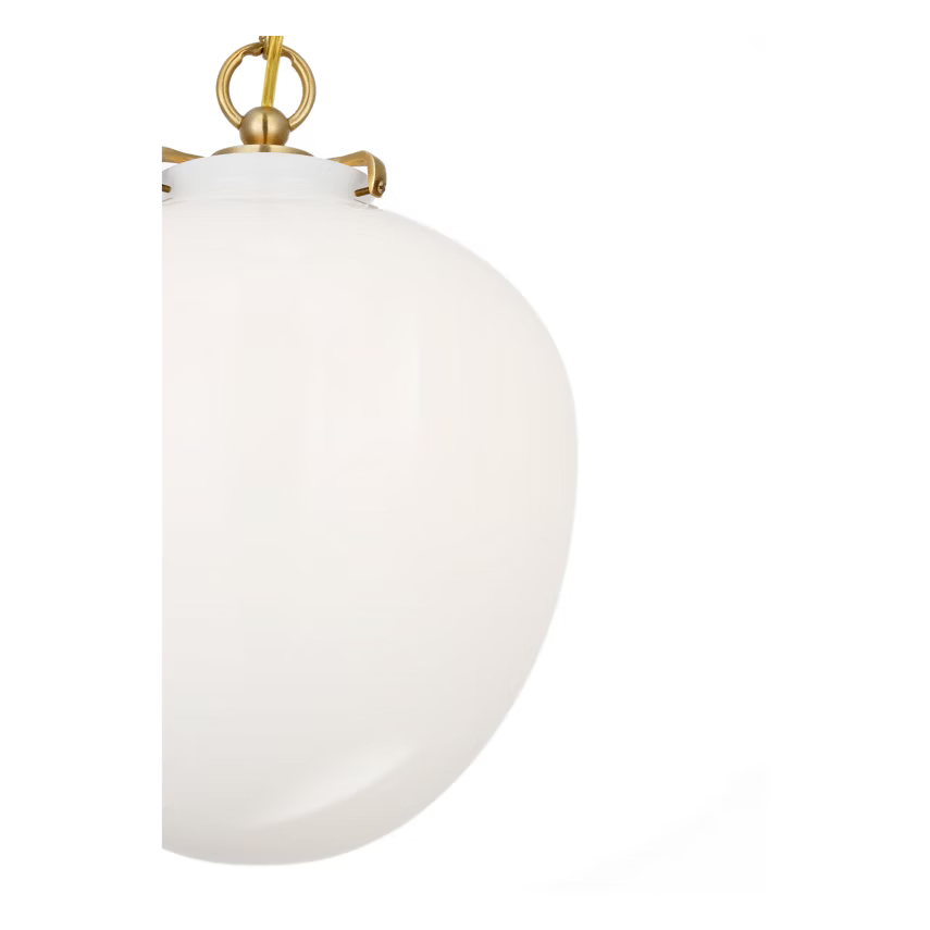 STORE FIXTURE - Katie Acorn Pendant - Antique Brass/White Glass LIGHTING - store fixture Visual Comfort - Signature