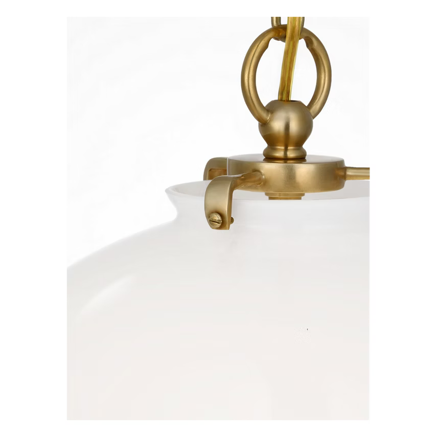 STORE FIXTURE - Katie Acorn Pendant - Antique Brass/White Glass LIGHTING - store fixture Visual Comfort - Signature