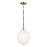 STORE FIXTURE - Katie Acorn Pendant - Antique Brass/White Glass LIGHTING - store fixture Visual Comfort - Signature