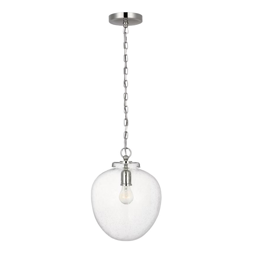 Katie Acorn Pendant LIGHTING - pendant Visual Comfort - Signature Polished Nickel Seeded Glass