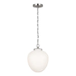 Katie Acorn Pendant LIGHTING - pendant Visual Comfort - Signature Polished Nickel White Glass