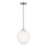 Katie Acorn Pendant LIGHTING - pendant Visual Comfort - Signature Polished Nickel White Glass