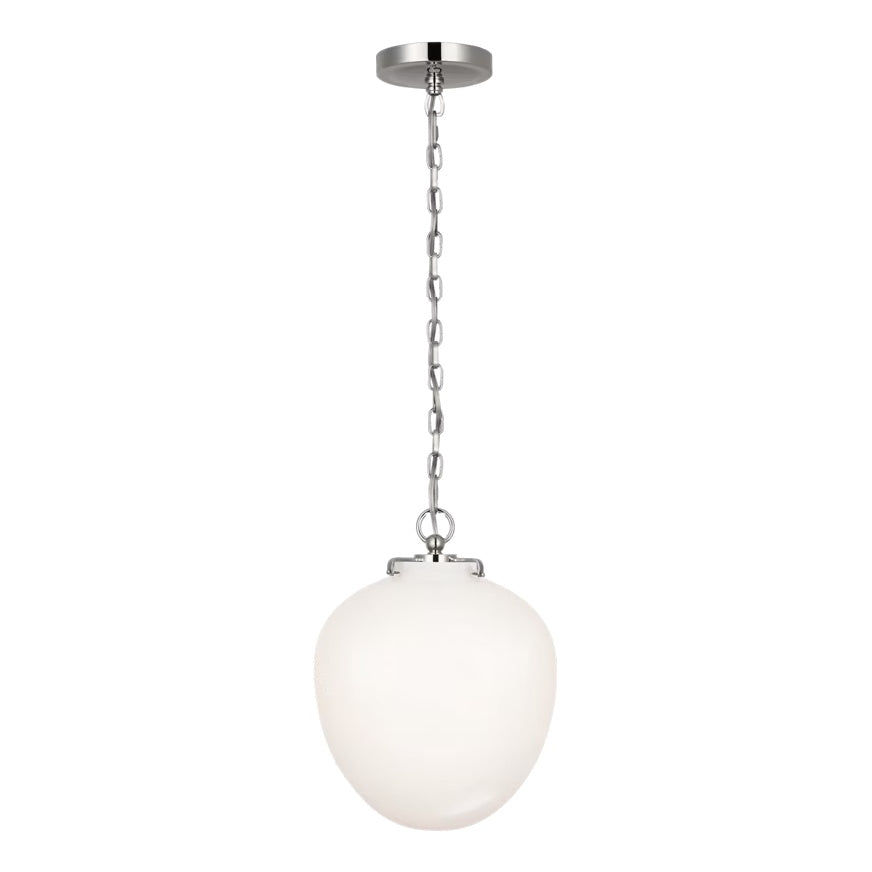Katie Acorn Pendant LIGHTING - pendant Visual Comfort - Signature Polished Nickel White Glass