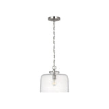Katie Dome Pendant LIGHTING - pendant Visual Comfort - Signature Polished Nickel Seeded Glass