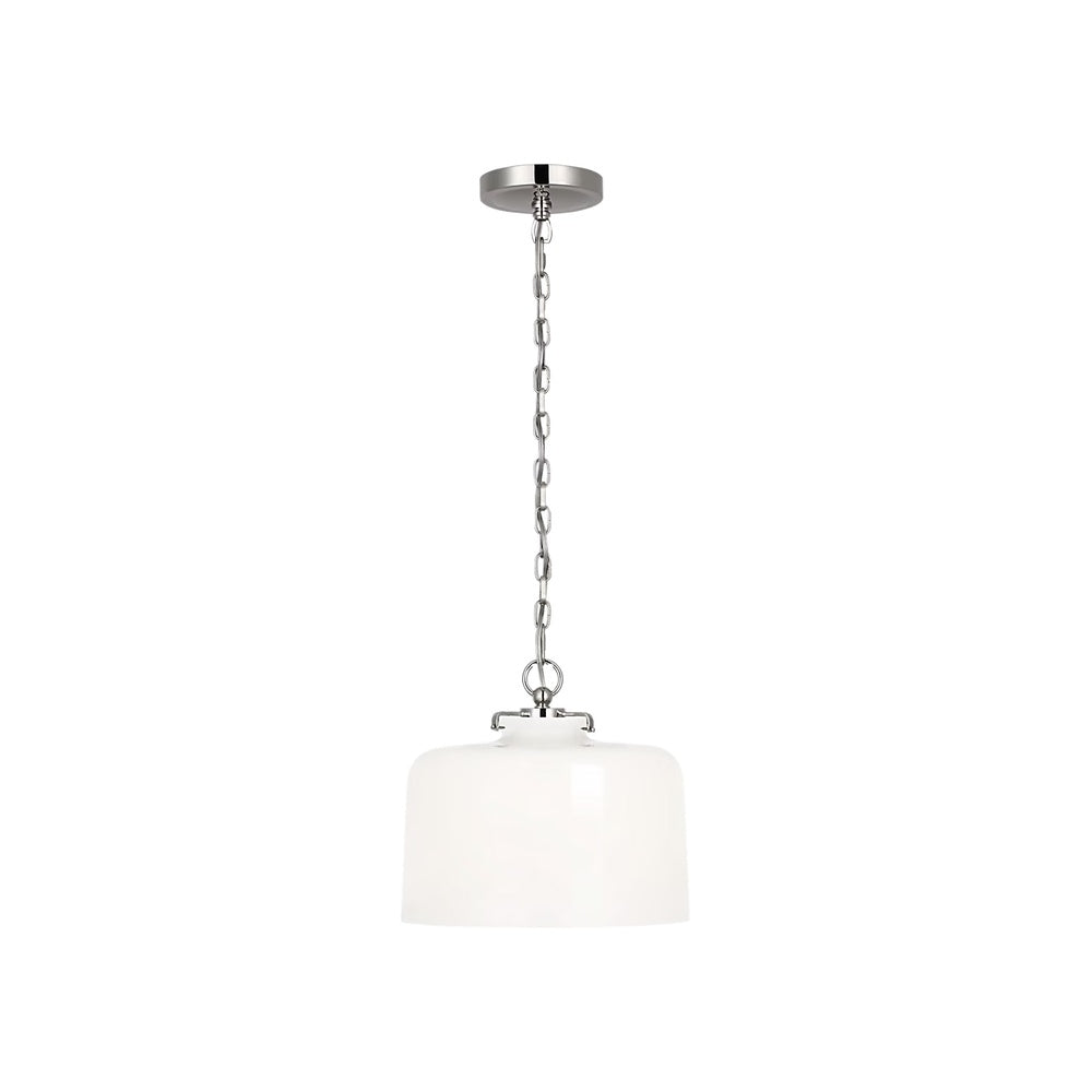 Katie Dome Pendant LIGHTING - pendant Visual Comfort - Signature Polished Nickel White Glass