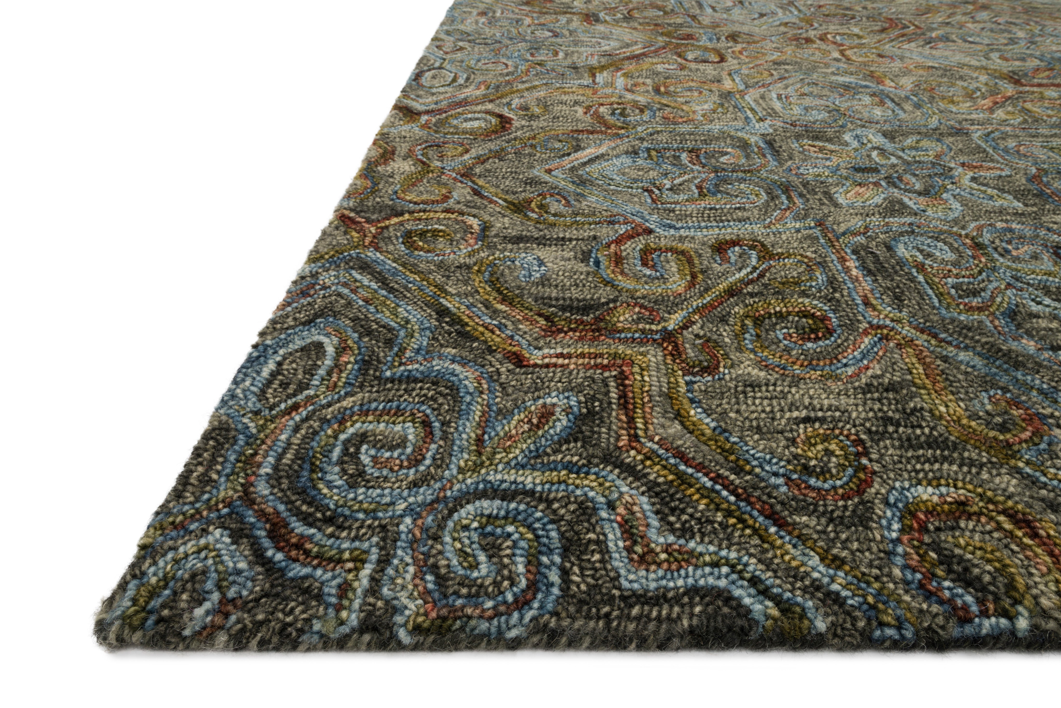 Loloi Victoria Charcoal / Multi Rug RUGS - wool Loloi