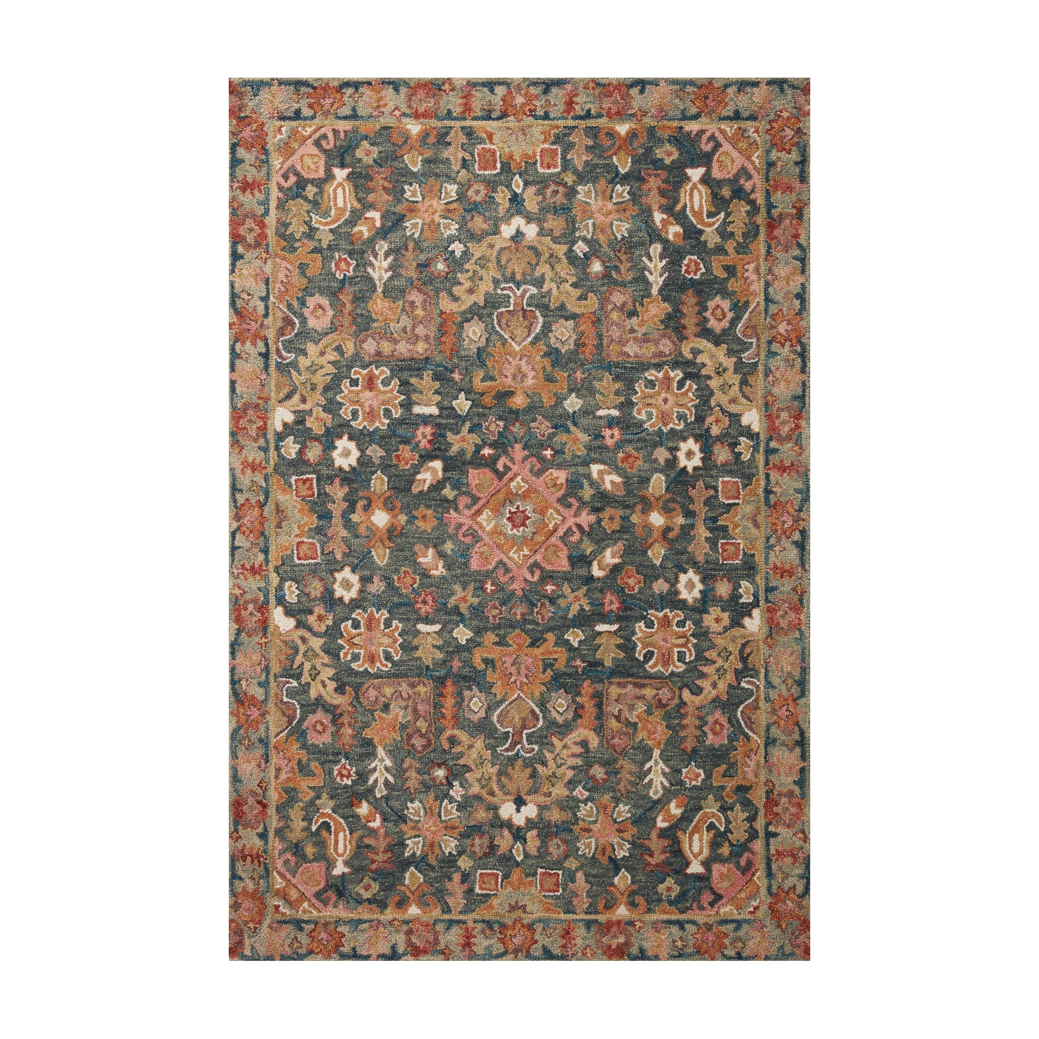 Loloi Victoria Navy / Multi Rug RUGS - wool Loloi 18" x 18"