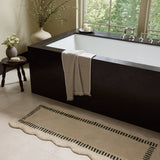 Chris Loves Julia x Loloi Valerie Ivory / Green Bath Mat - Rug & Weave