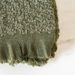 Olive Boucle Throw Blanket - Rug & Weave