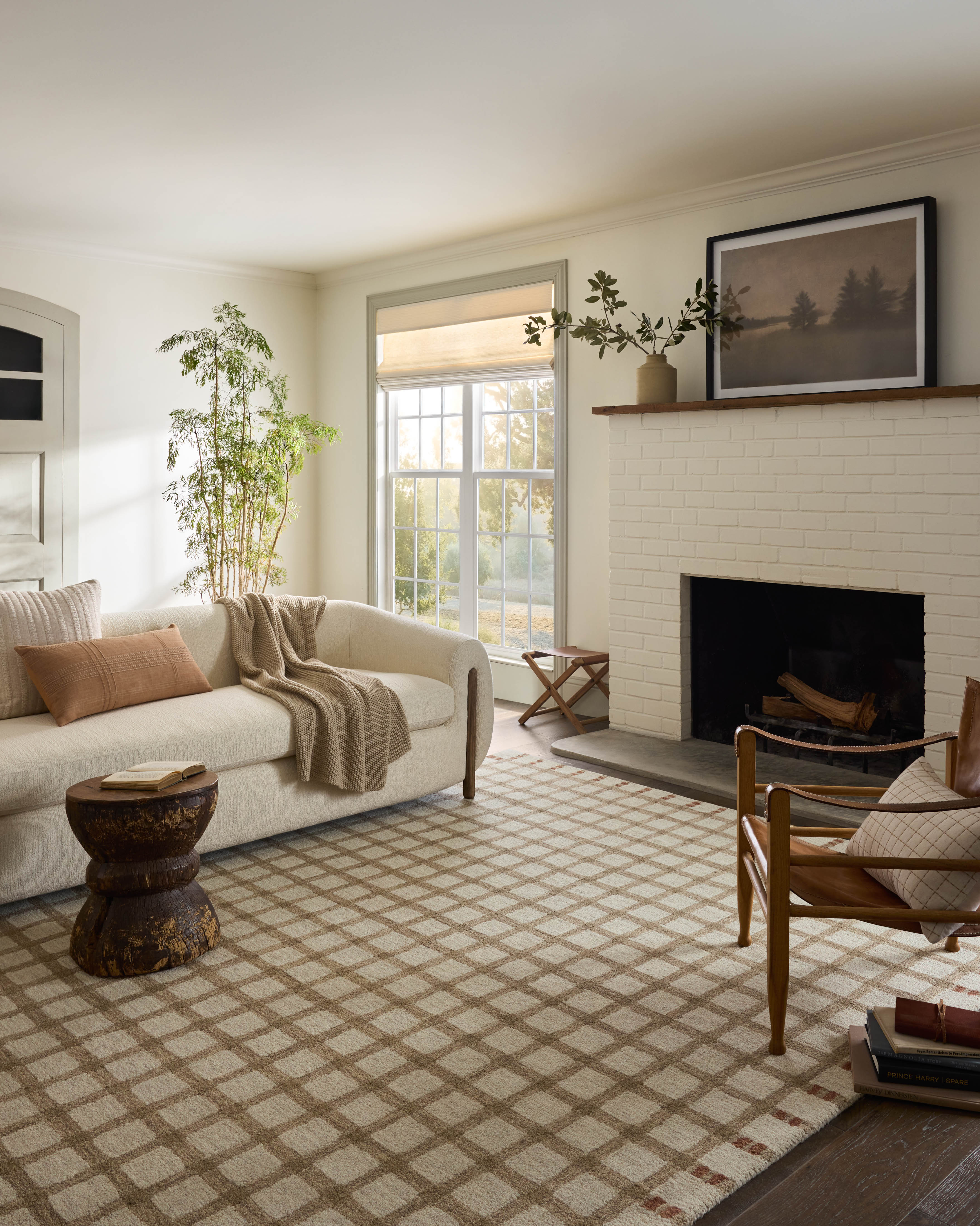 Magnolia Home by Joanna Gaines x Loloi Waylon Natural / Rust Rug RUGS - wool Loloi