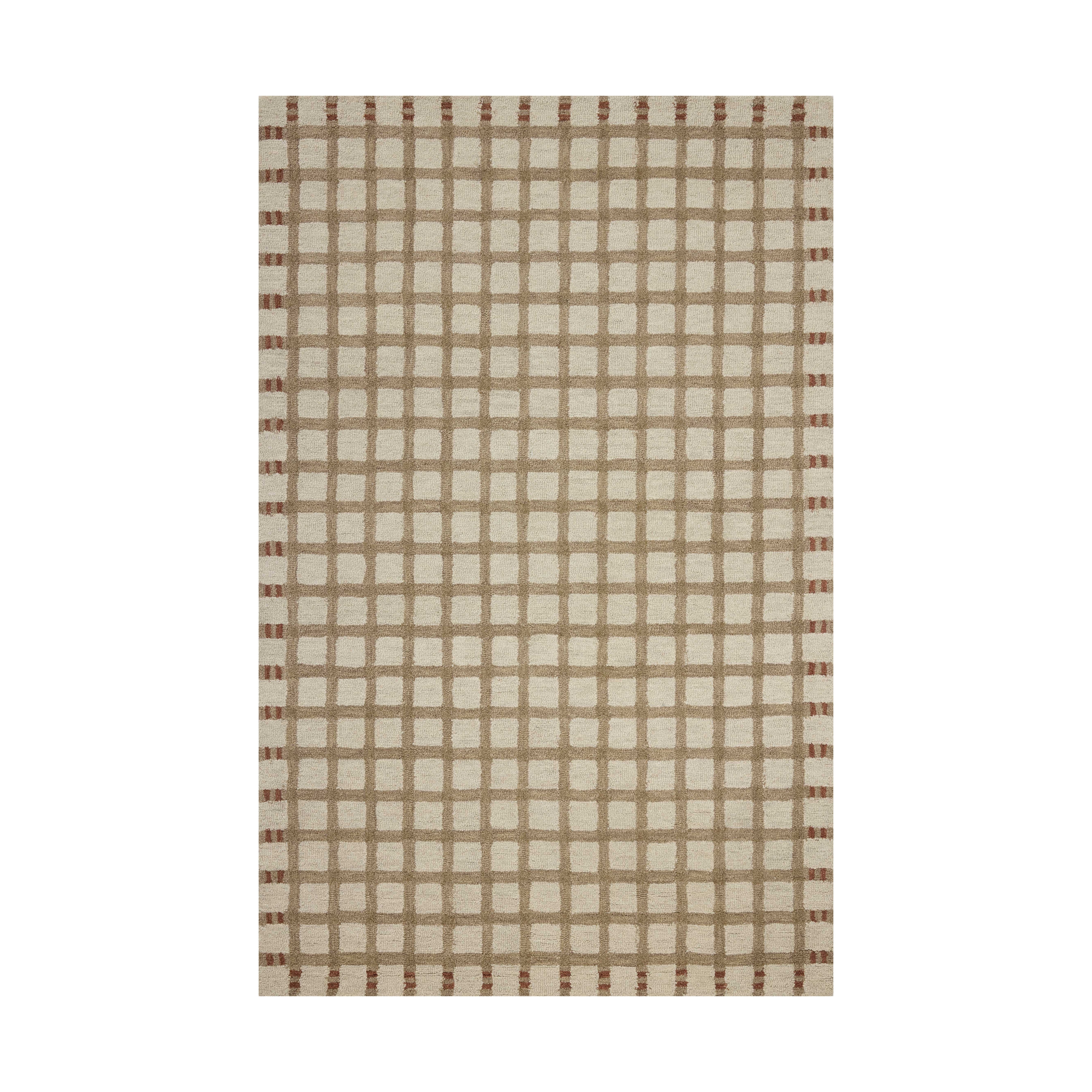 Magnolia Home by Joanna Gaines x Loloi Waylon Natural / Rust Rug RUGS - wool Loloi 18" x 18" sample