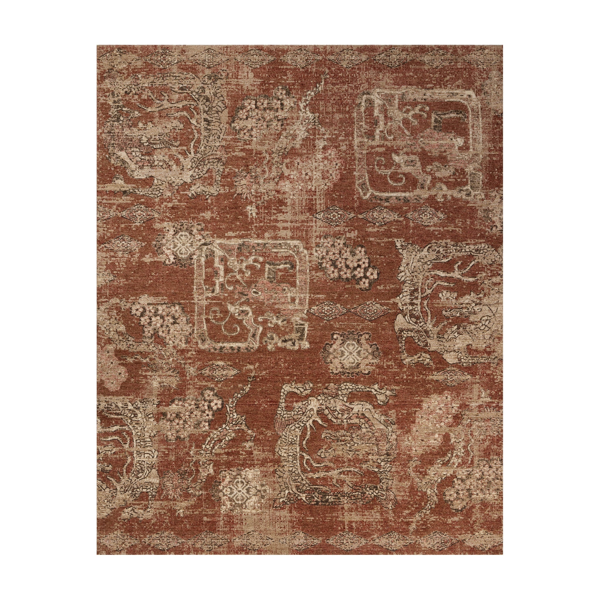 Loloi Winchester Brick / Beige Square Rug RUGS - synthetic Loloi 10'0" x 10'0" Square