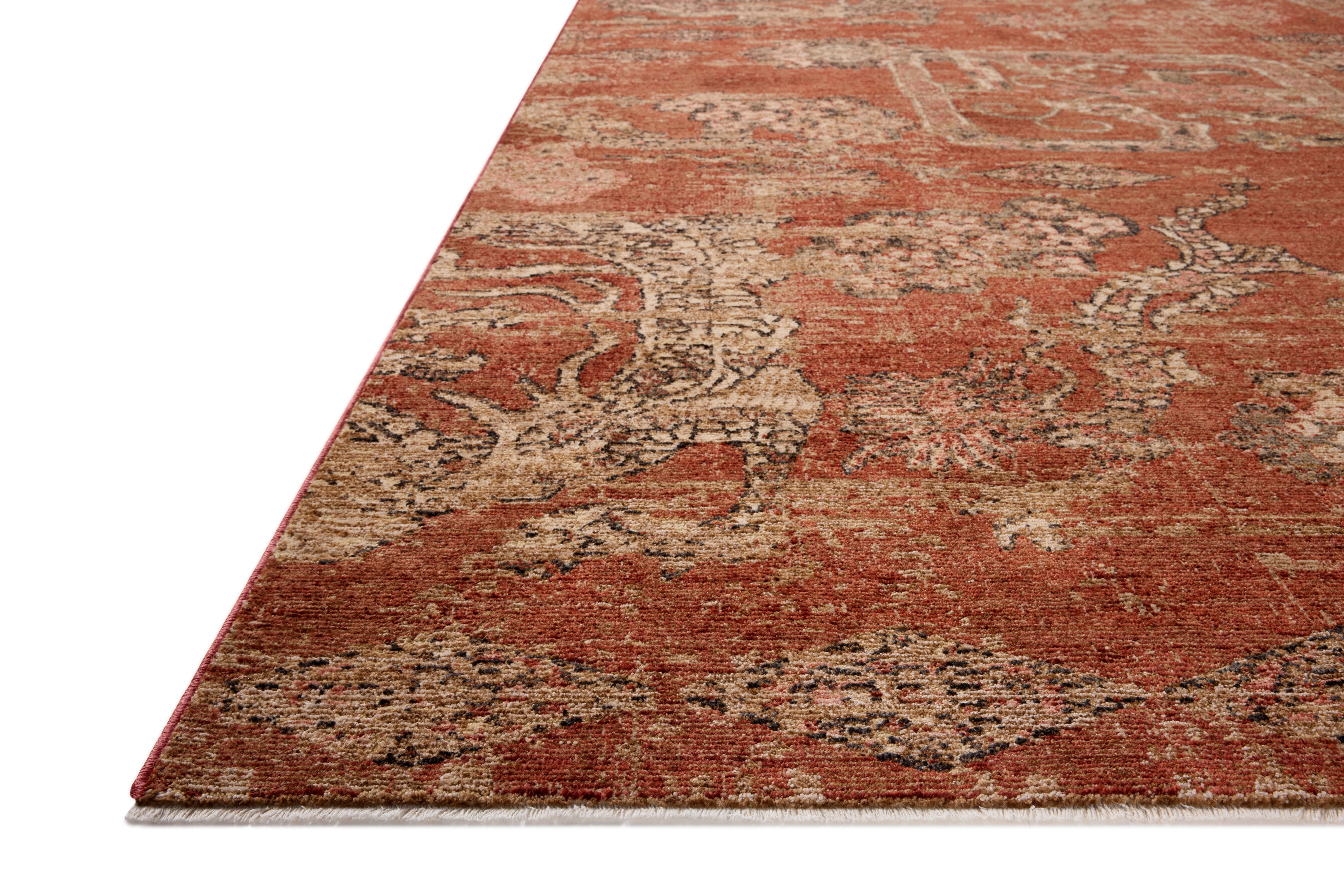 Loloi Winchester Brick / Beige Square Rug RUGS - synthetic Loloi