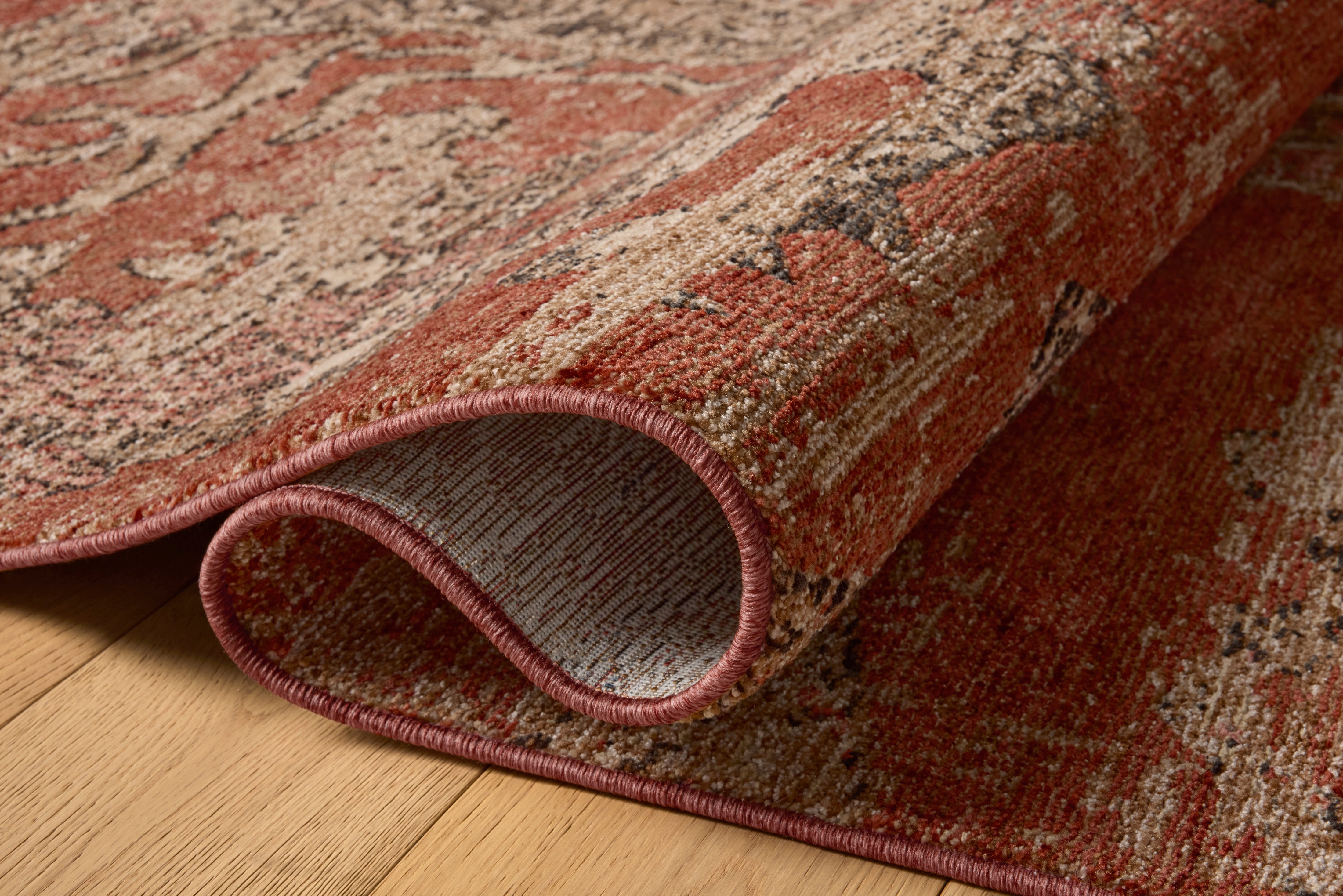 Loloi Winchester Brick / Beige Square Rug RUGS - synthetic Loloi