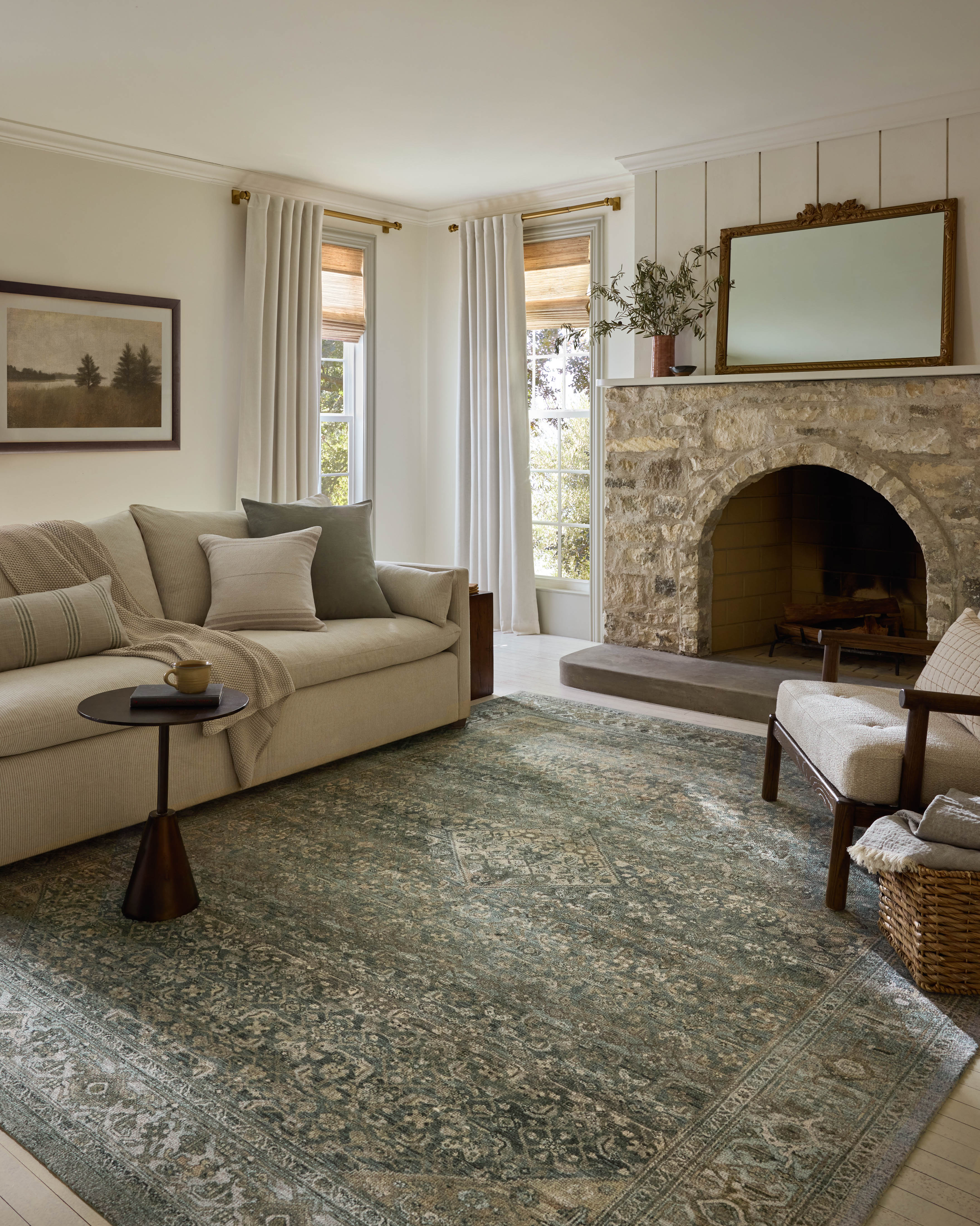 Magnolia Home by Joanna Gaines x Loloi Wimberly Lagoon / Wheat Rug RUGS - synthetic Loloi