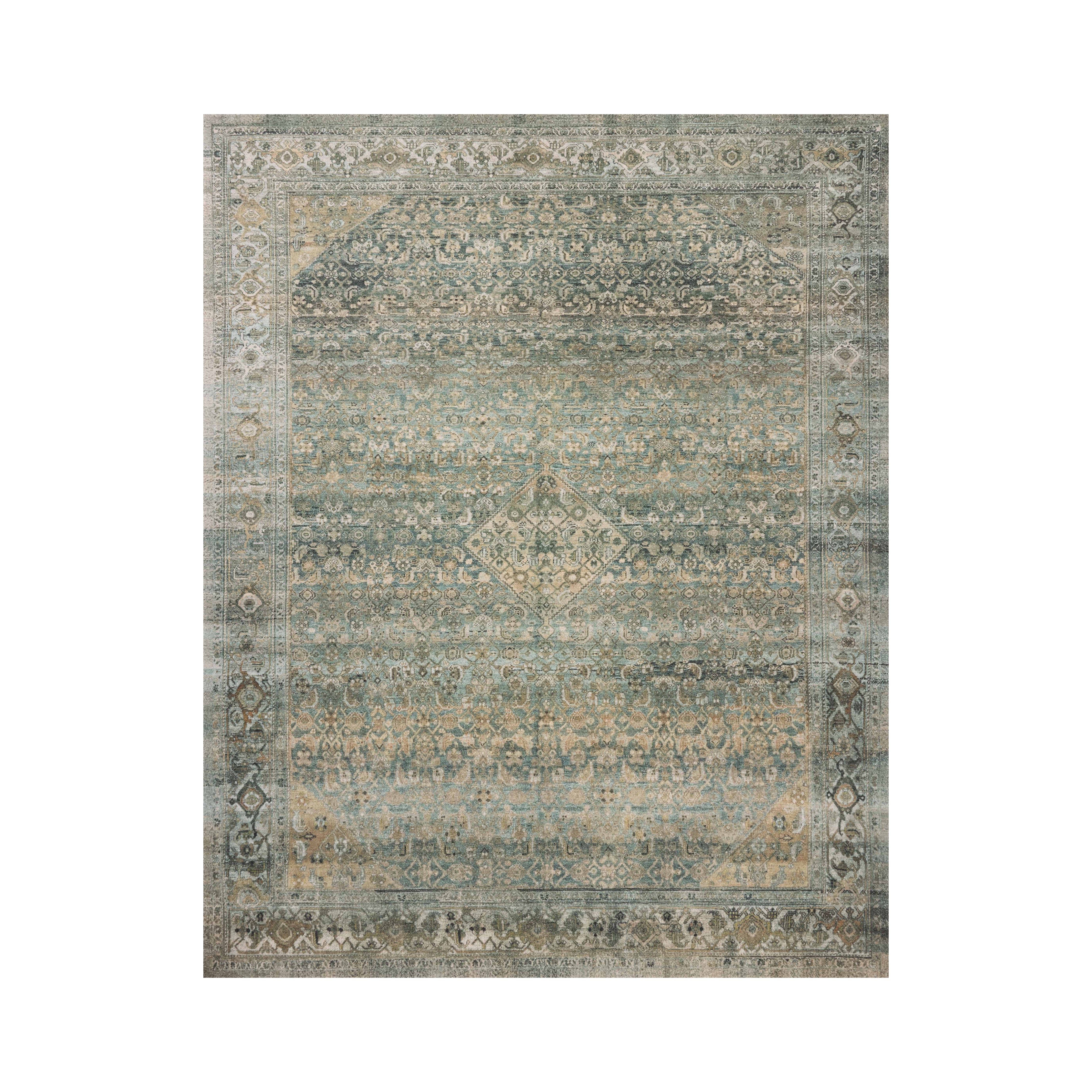 Magnolia Home by Joanna Gaines x Loloi Wimberly Lagoon / Wheat Rug RUGS - synthetic Loloi 18" x 18" sample