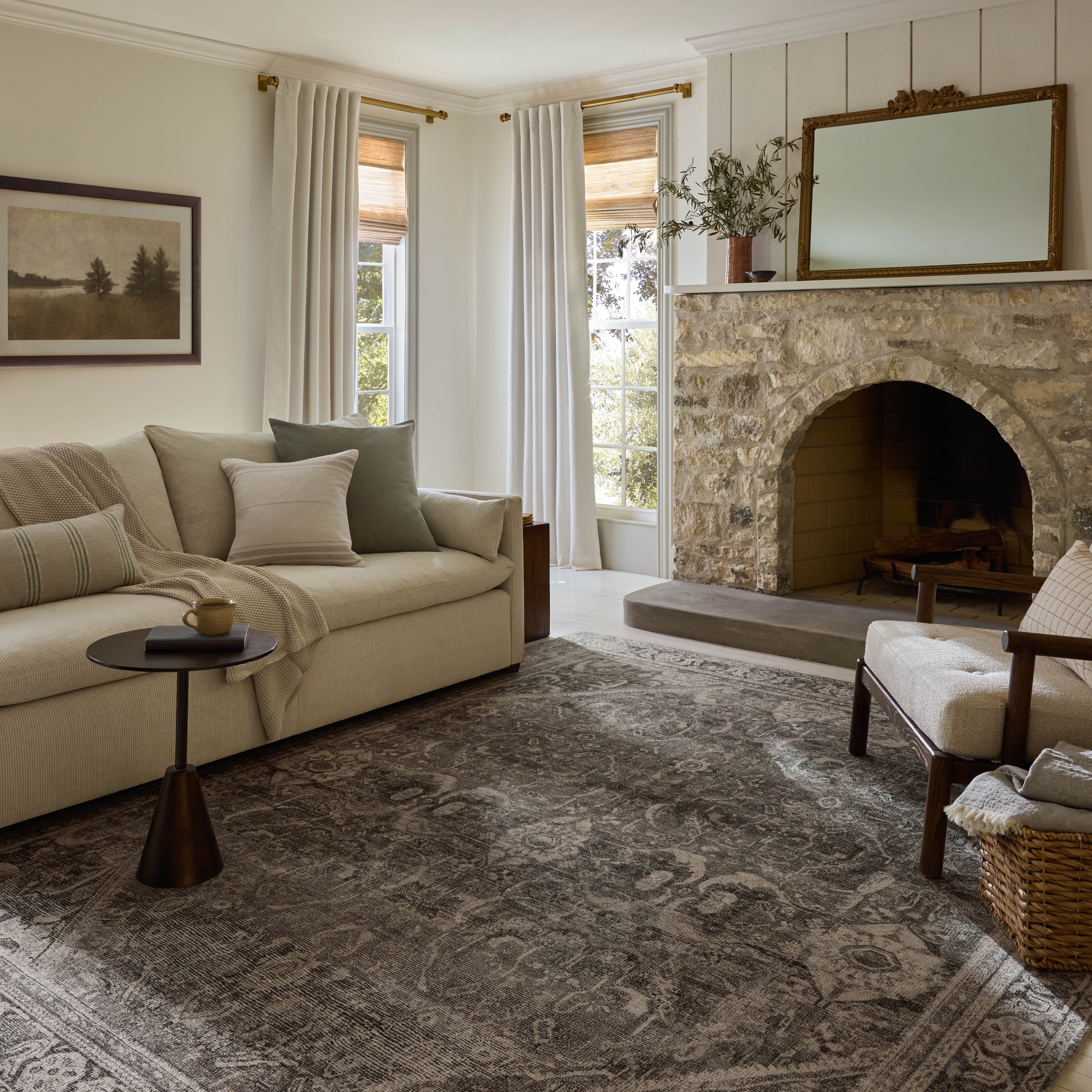 Magnolia Home by Joanna Gaines x Loloi Wimberly Ink / Bone Rug RUGS - synthetic Loloi