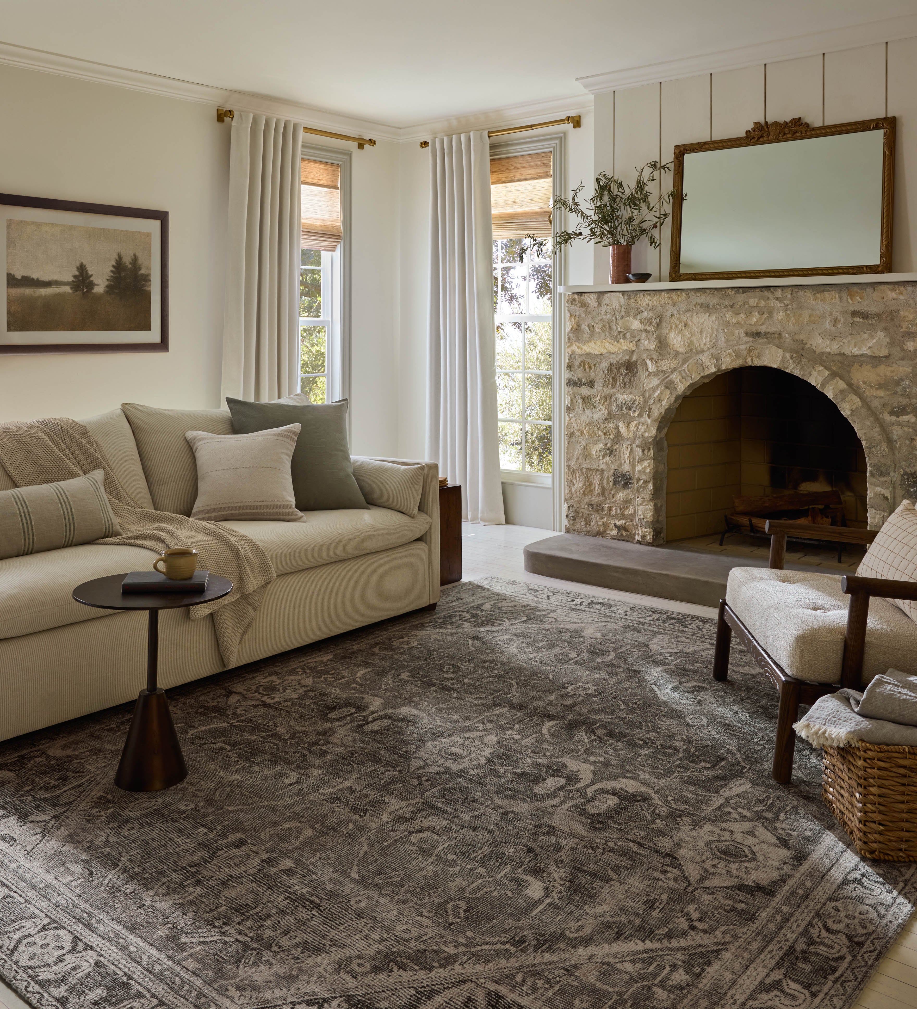 Magnolia Home by Joanna Gaines x Loloi Wimberly Ink / Bone Rug RUGS - synthetic Loloi 18" x 18" sample