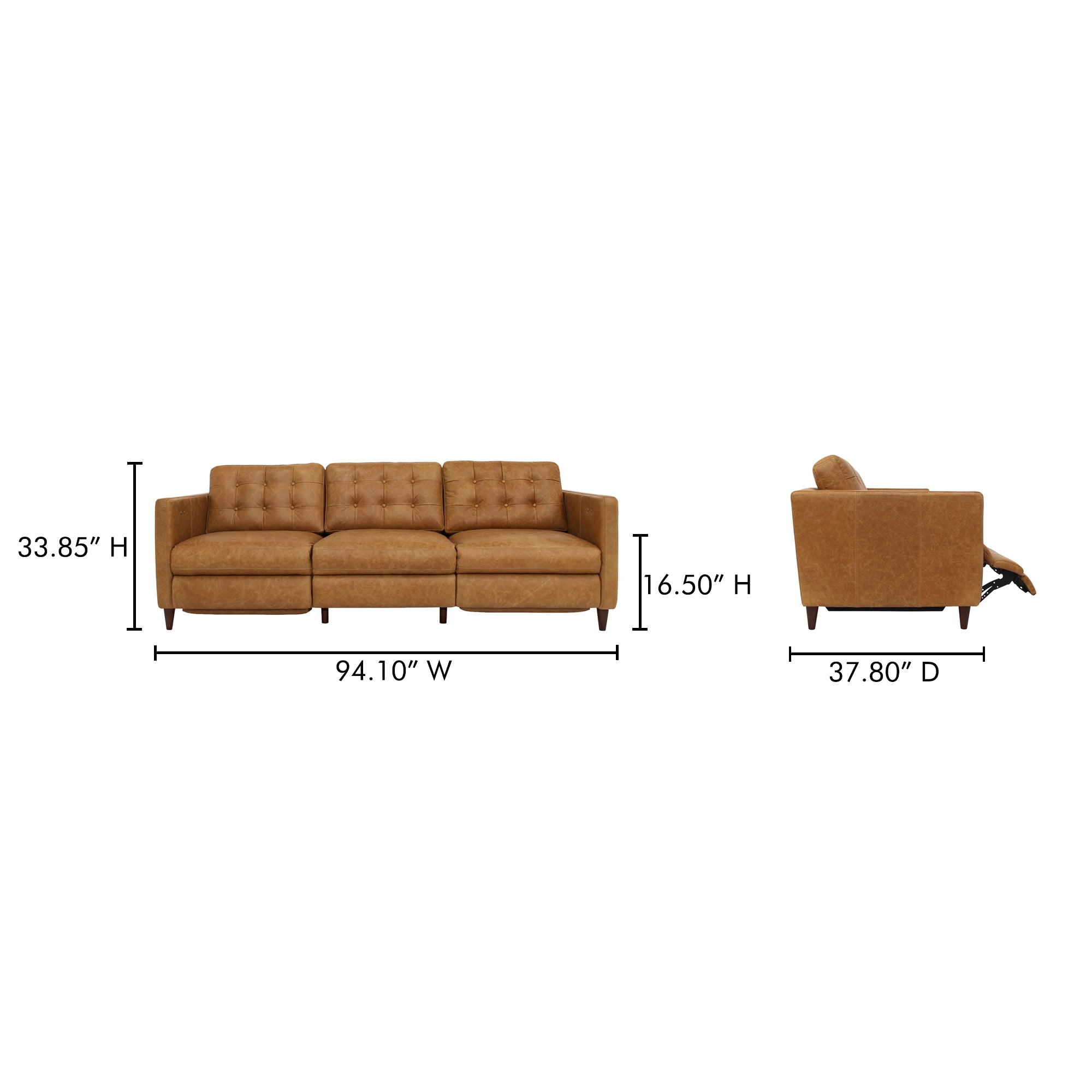 Bridgers Power Recliner Sofa FURNITURE - sofa Moe's Furniture