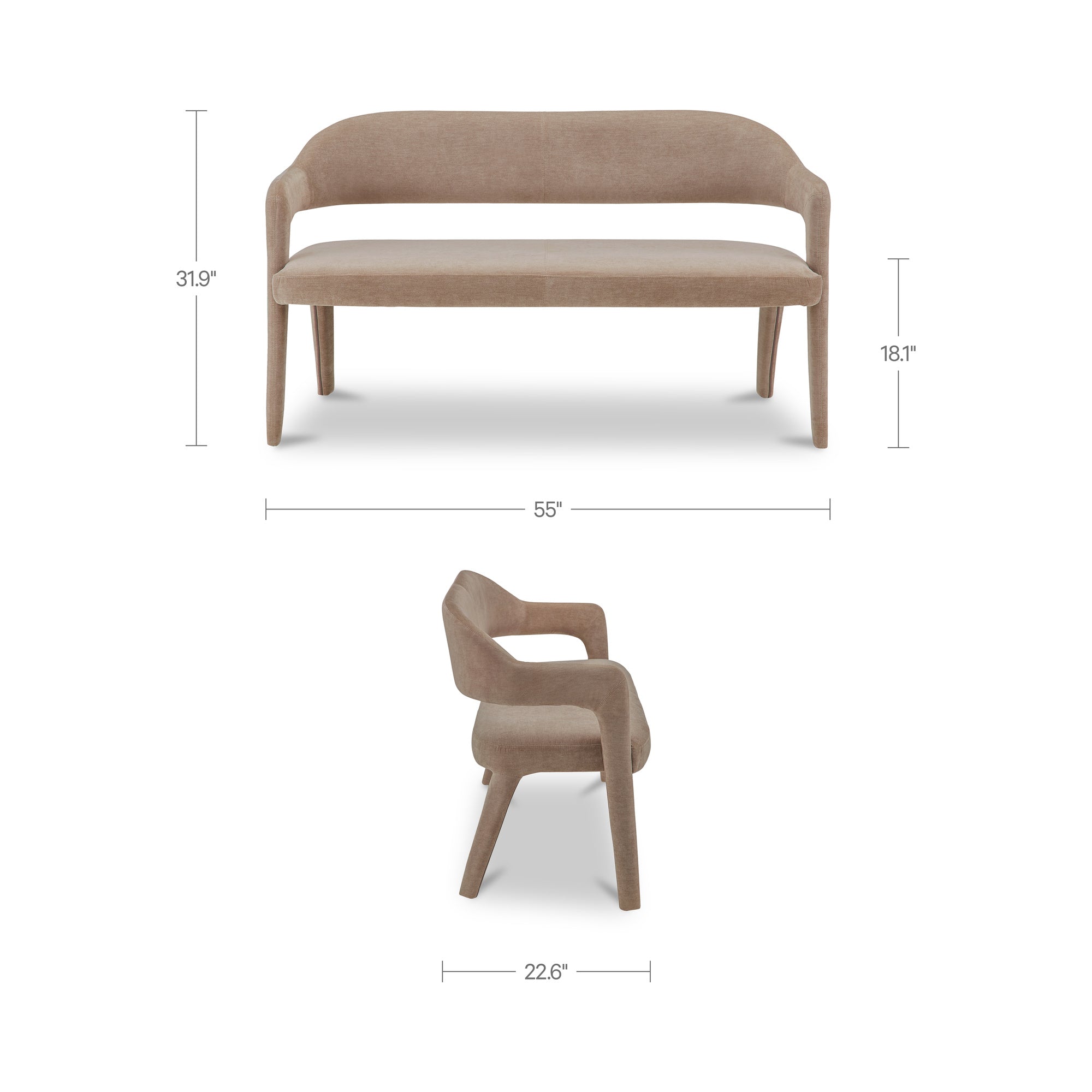 Martens Dining Bench FURNITURE - dining bench Moe's Furniture