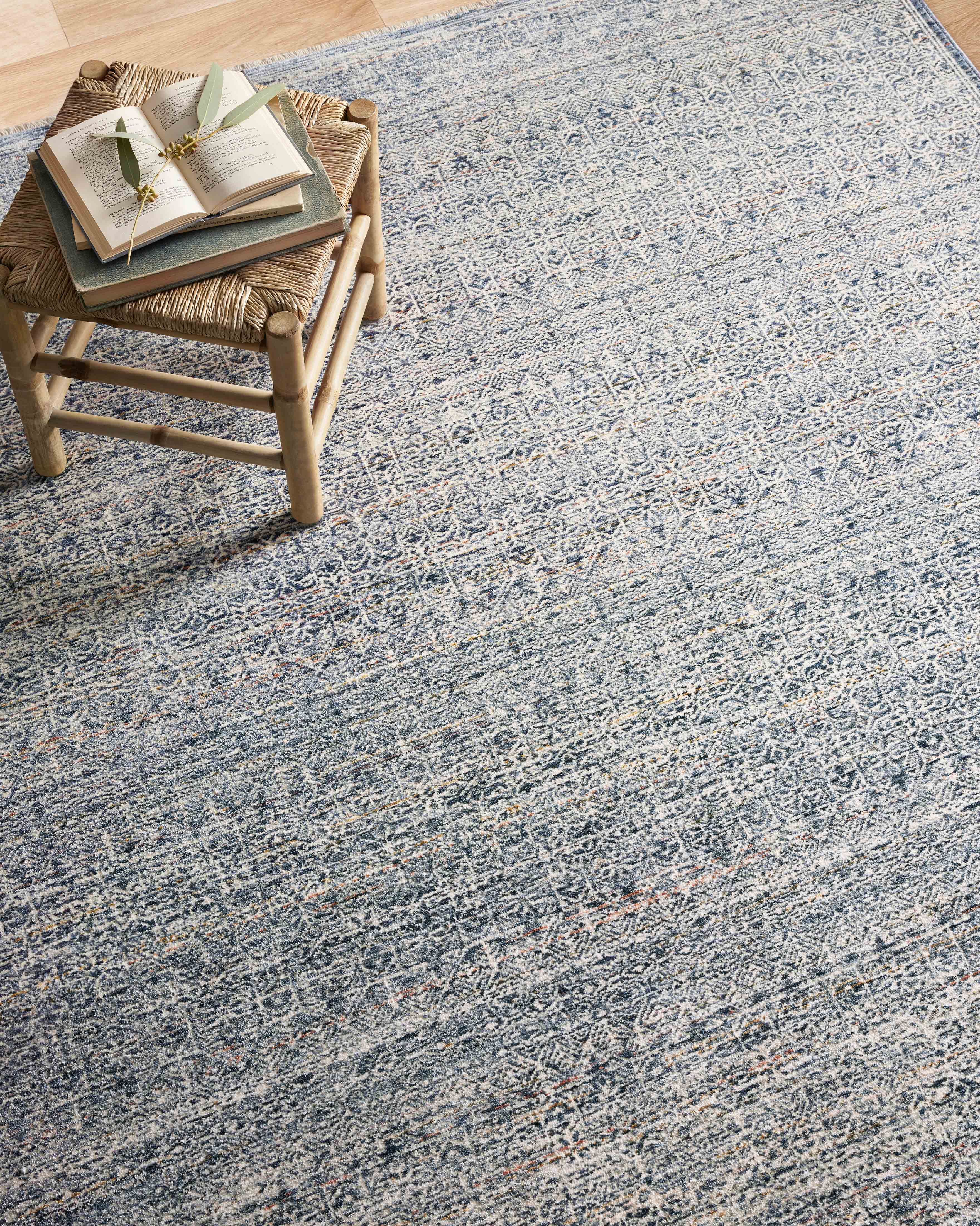 Amber Lewis x Loloi Zuma Denim / Ivory Rug 2-RUGS - patterned Loloi