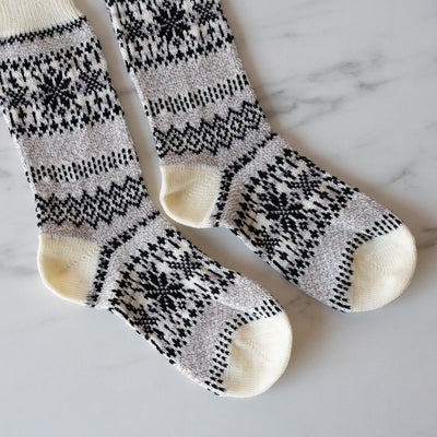 Cozy Nordic Socks - Cream Large - Rug & Weave
