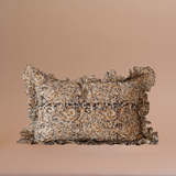 Aja Block Print Ruffle Pillow Cover 1 - PILLOWS - block print - neutral Rug & Weave Pillows