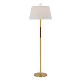 Griffin Large Floor Lamp LIGHTING - floor lamp Visual Comfort Hand-Rubbed Antique Brass and Saddle Leather