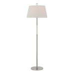 Griffin Large Floor Lamp LIGHTING - floor lamp Visual Comfort Polished Nickel and Parchment Leather