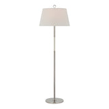 Griffin Large Floor Lamp LIGHTING - floor lamp Visual Comfort Polished Nickel and Parchment Leather