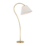 Dume Large Arched Floor Lamp LIGHTING - floor lamp Visual Comfort Hand-Rubbed Antique Brass 8" x 18" x 12" Linen