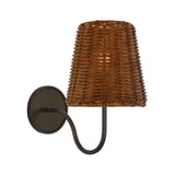 Lyndsie Small Sconce LIGHTING - sconce Visual Comfort Aged Iron 4" x 6" x 6.5" Dark Wicker
