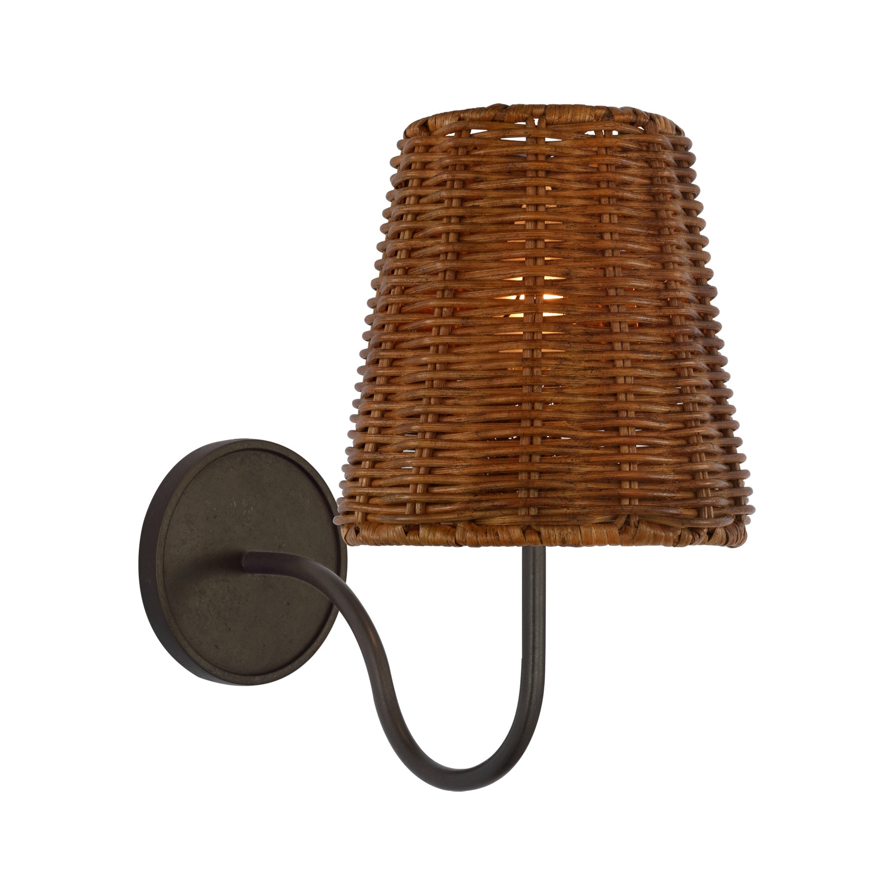 Lyndsie Small Sconce, Aged Iron 4" x 6" x 6.5" Dark Wicker