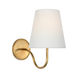 Lyndsie Small Sconce LIGHTING - sconce Visual Comfort Hand-Rubbed Antique Brass 4" x 6" x 6.5" Linen