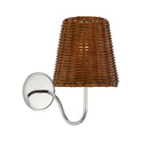 Lyndsie Small Sconce LIGHTING - sconce Visual Comfort Polished Nickel 4" x 6" x 6.5" Dark Wicker