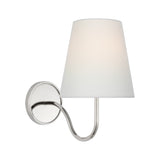 Lyndsie Small Sconce LIGHTING - sconce Visual Comfort Polished Nickel 4" x 6" x 6.5" Linen
