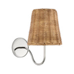 Lyndsie Small Sconce LIGHTING - sconce Visual Comfort Polished Nickel 4" x 6" x 6.5" Natural Wicker