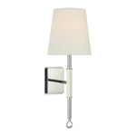 Griffin Sconce LIGHTING - sconce Visual Comfort Polished Nickel and Parchment Leather