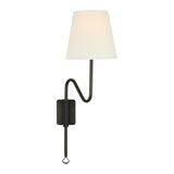 Griffin Articulating Sconce LIGHTING - sconce Visual Comfort Bronze and Chocolate Leather