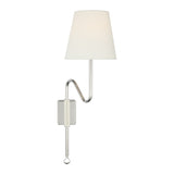 Griffin Articulating Sconce LIGHTING - sconce Visual Comfort Polished Nickel and Parchment Leather