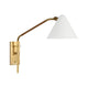 Hand-Rubbed Antique Brass and Natural Rattan