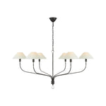 Griffin Extra Large Tail Chandelier LIGHTING - chandelier Visual Comfort - Signature Bronze and Chocolate Leather