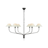 Griffin Extra Large Tail Chandelier LIGHTING - chandelier Visual Comfort - Signature Bronze and Chocolate Leather