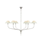 Griffin Extra Large Tail Chandelier LIGHTING - chandelier Visual Comfort - Signature Polished Nickel and Parchment Leather