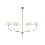 Griffin Extra Large Tail Chandelier LIGHTING - chandelier Visual Comfort - Signature Polished Nickel and Parchment Leather