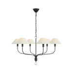 Griffin Grande Tail Chandelier LIGHTING - chandelier Visual Comfort Bronze and Chocolate Leather