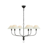 Griffin Grande Tail Chandelier LIGHTING - chandelier Visual Comfort Bronze and Chocolate Leather