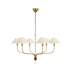 Griffin Grande Tail Chandelier LIGHTING - chandelier Visual Comfort Hand-Rubbed Antique Brass and Saddle Leather
