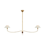 CUSTOM SIZE: Griffin Grande Linear Chandelier 54.75” LIGHTING - chandelier Visual Comfort Hand-Rubbed Antique Brass and Saddle Leather